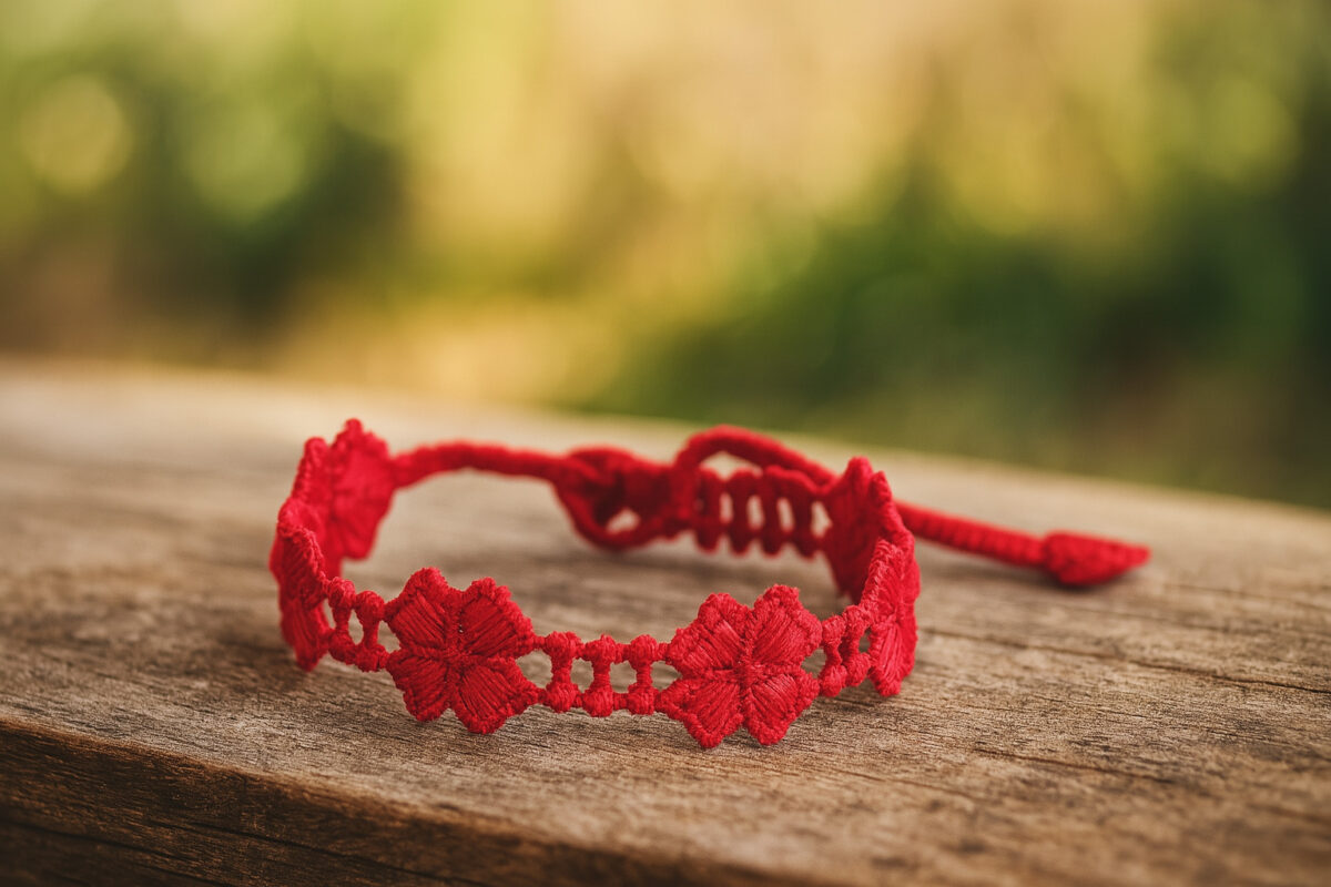 Biba parle de notre Bracelet motif Coeur Bracelet en tissu motif Trèfle couleur rose