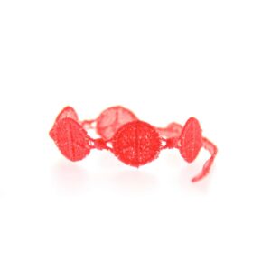 Bracelet motif Peace and Love couleur rose fluo - Missiu