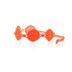 Bracelet motif Peace and Love couleur orange fluo - Missiu