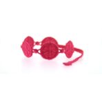 Bracelet motif Peace and Love couleur framboise - Missiu