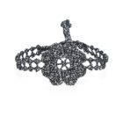 Bracelet motif Fleur couleur noir métallisé - Missiu