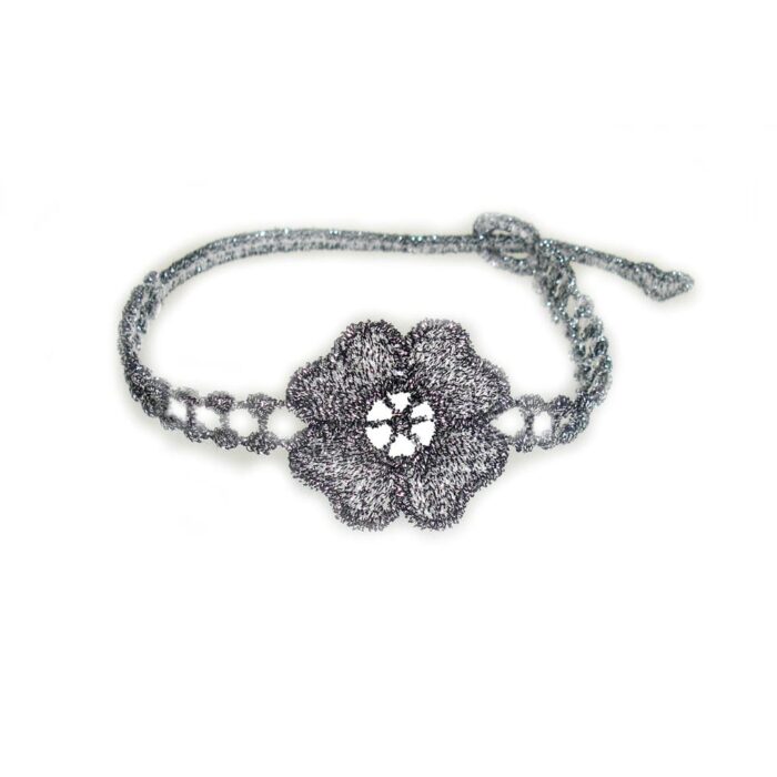 Bracelet motif Fleur couleur argent foncé édition limitée - Missiu