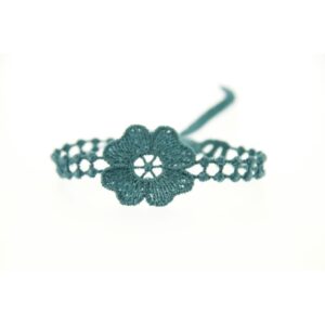Bracelet motif Fleur couleur bleu canard - Missiu