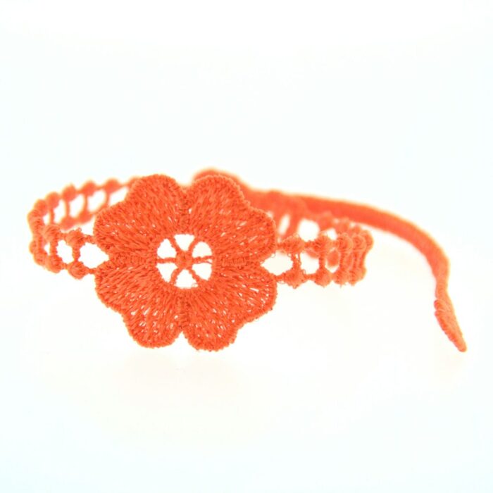 Bracelet motif Fleur couleur orange fluo - Missiu