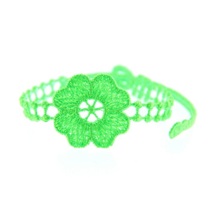 Bracelet motif Fleur couleur vert fluo - Missiu