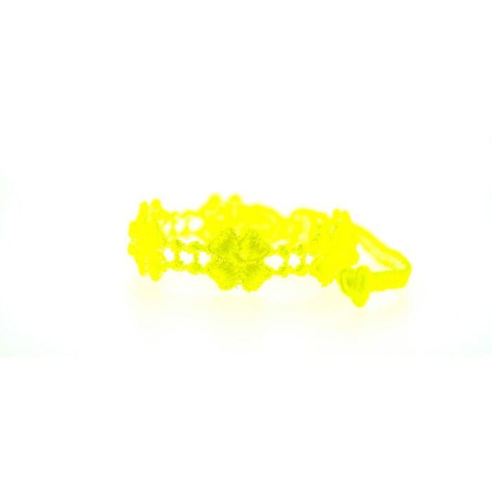 Bracelet motif Trèfle couleur jaune fluo - Missiu