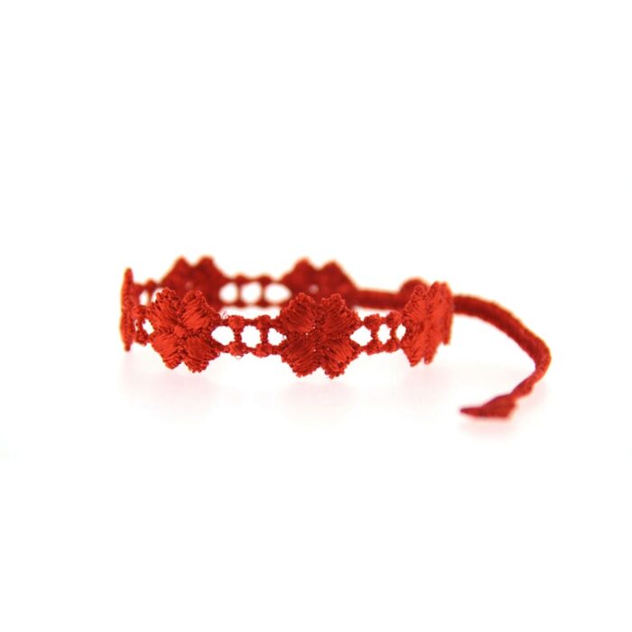 Bracelet motif Trèfle couleur rouge - Missiu