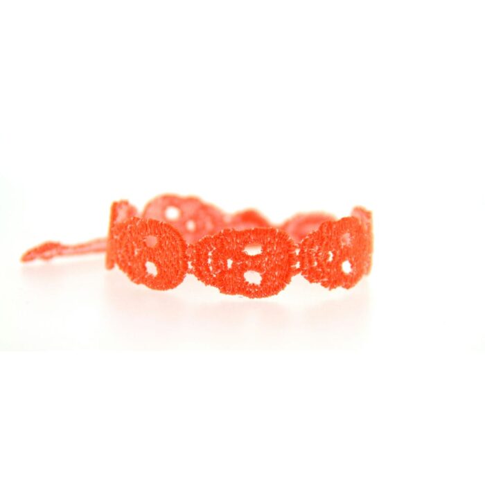 Bracelet motif Tête de mort couleur orange fluo - Missiu