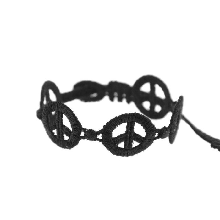 Nouveau Bracelet motif Peace and Love couleur noir - Missiu