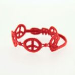 Nouveau Bracelet motif Peace and Love couleur rouge - Missiu