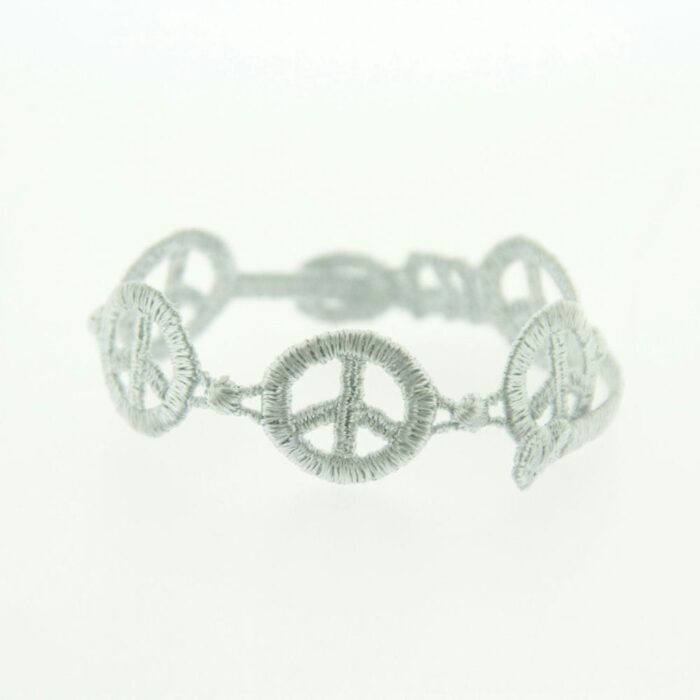 Nouveau Bracelet motif Peace and Love couleur gris - Missiu