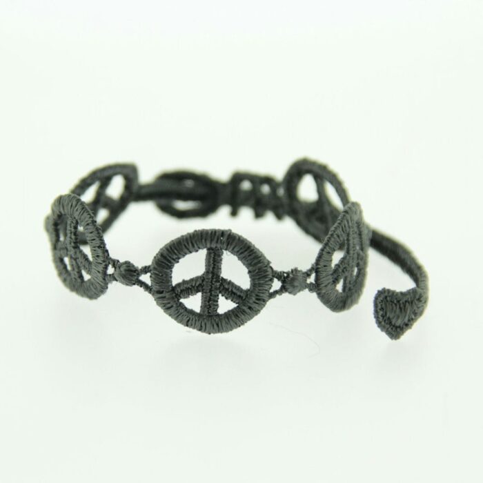 Nouveau Bracelet motif Peace and Love couleur gris foncé - Missiu