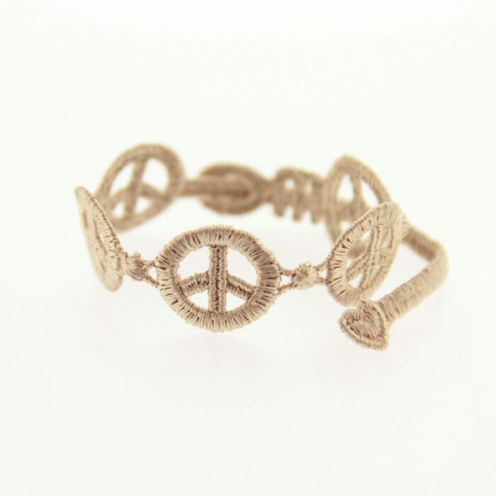 Nouveau Bracelet motif Peace and Love couleur beige - Missiu