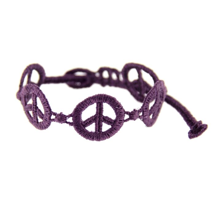 Nouveau Bracelet motif Peace and Love couleur violet - Missiu