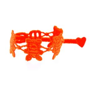 Bracelet motif Ourson Enfant couleur orange fluo - Missiu