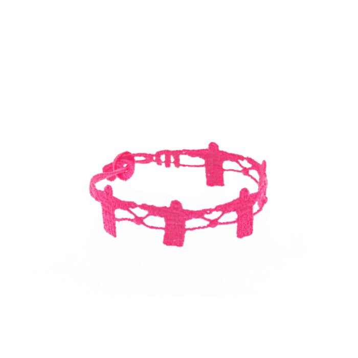 Bracelet motif Corcovado couleur rose fluo - Missiu