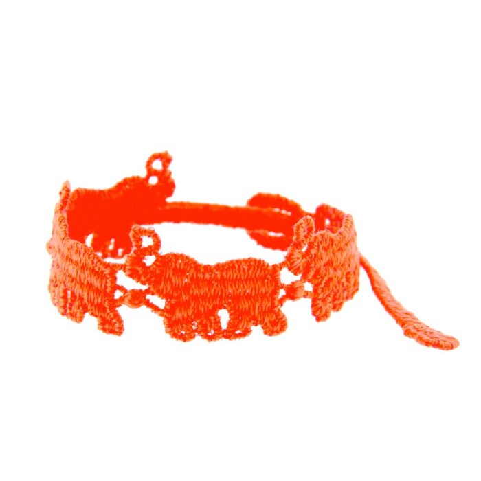 Bracelet motif enfant Éléphant couleur orange fluo - Missiu