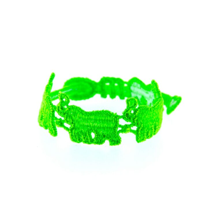 Bracelet motif enfant Éléphant couleur vert fluo - Missiu