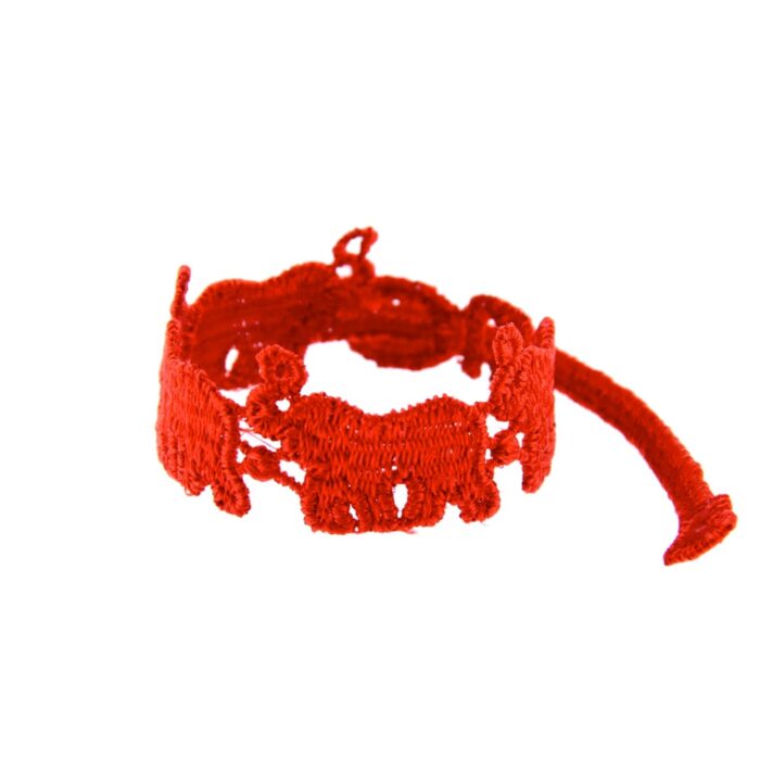 Bracelet motif enfant Éléphant couleur rouge - Missiu
