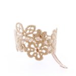 Bracelet manchette Miss Cashmere couleur beige - Missiu