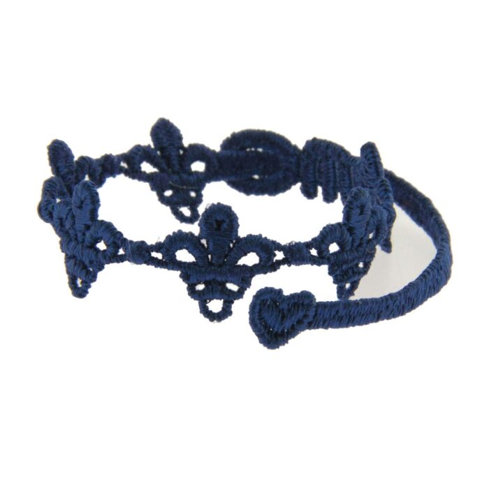 Bracelet motif Fleur de Lys couleur bleu marine - Missiu
