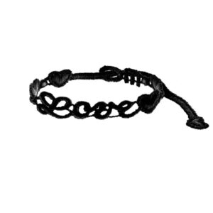 Bracelet motif Love coeur couleur noir - Missiu