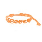 Bracelet motif Love coeur couleur orange fluo - Missiu