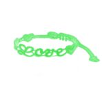 Bracelet motif Love coeur couleur vert fluo - Missiu