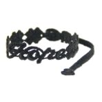 Bracelet motif Hope Trèfle couleur noir - Missiu