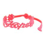 Bracelet motif Hope Trèfle couleur rose fluo - Missiu