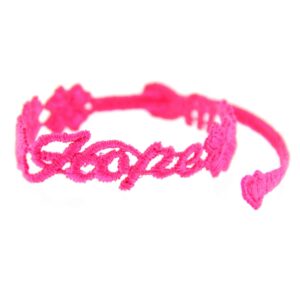 Bracelet motif Hope Trèfle couleur framboise - Missiu