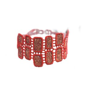 Bracelet manchette Josephine couleur rouge métallique - Missiu