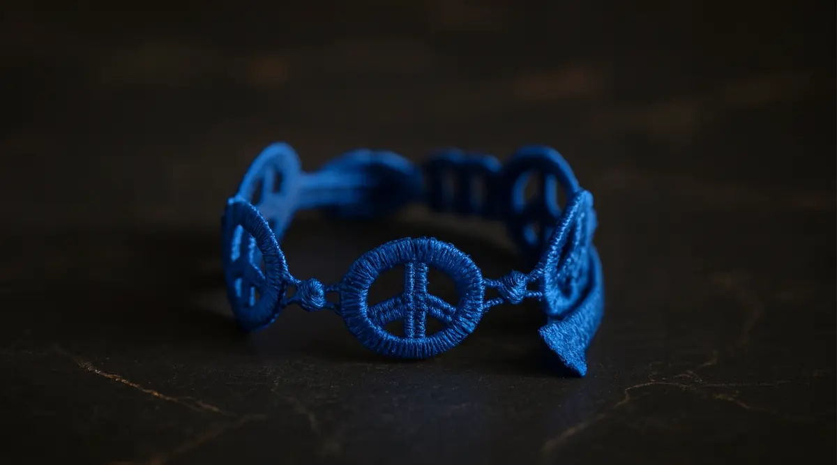 Bracelet peace and love bleu