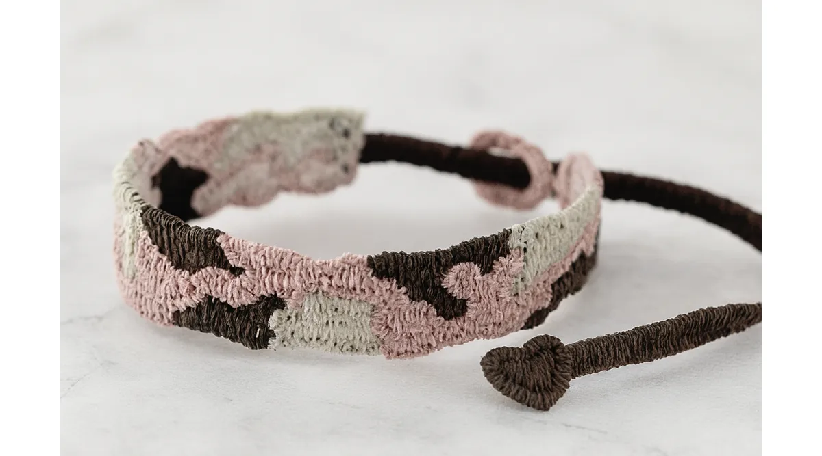 bracelet motif camouflage sur un fond neutre
