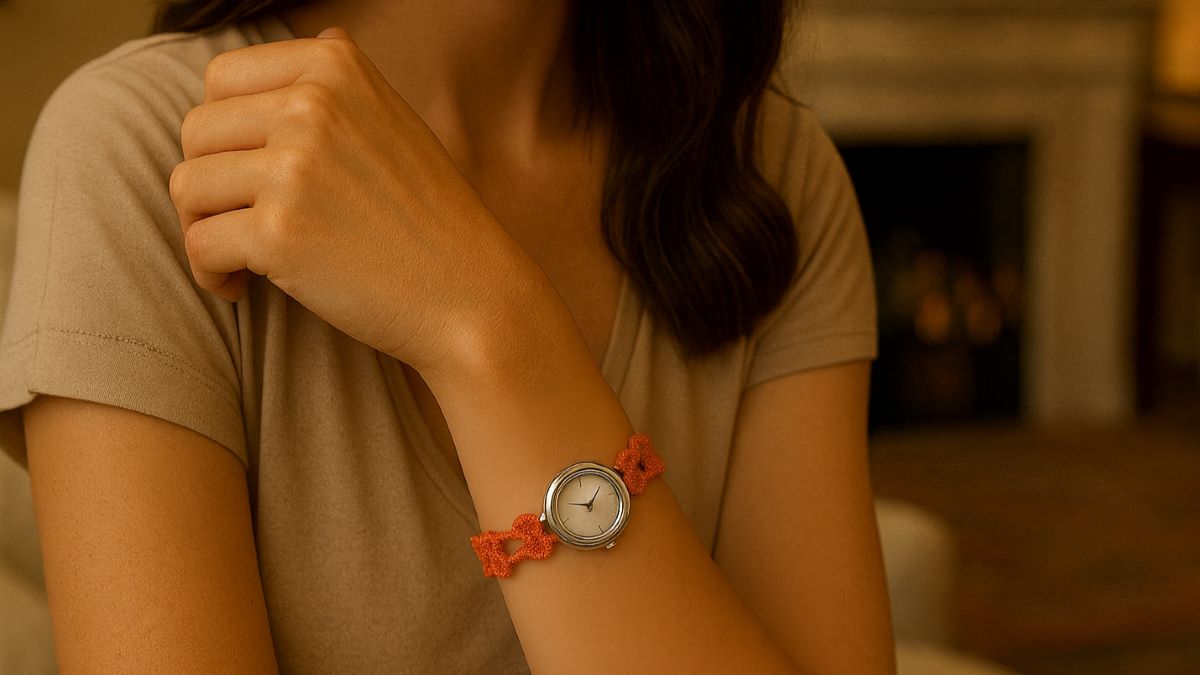 Montre avec bracelet en tissu pour femme Montre avec bracelet en tissu pour femme