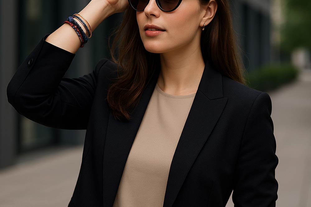 Comment porter des bracelets joncs femme avec des bracelets en tissu ? Bracelets joncs femme avec des bracelets en tissu