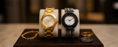 Montre en or et argent pour femme