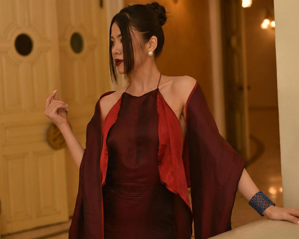 Bracelet manchette en tissu pour femme