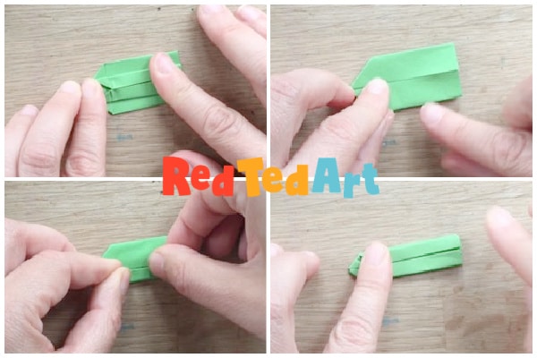 Ensuite, pliez l'extrémité longue