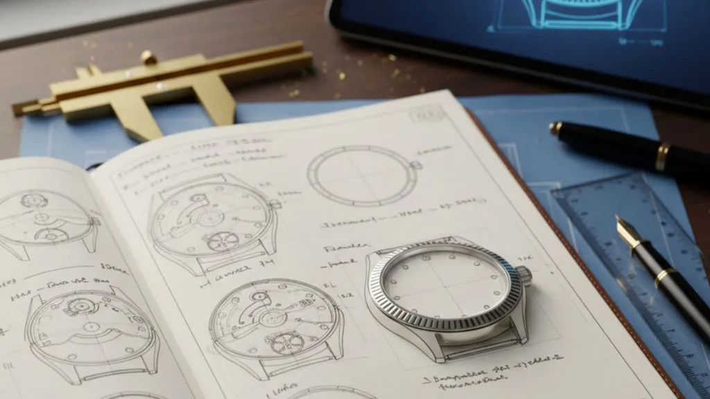 exécution du plan de conception d'une nouvelle montre