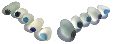 Pièces de pontil en verre de mer de Seaham Angleterre