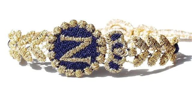 Bracelet Napoléon 1er brodé bleu oe elegant