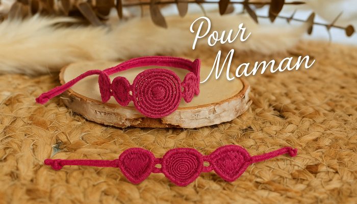 Élégance bracelet manchette ethnique fuchsia pour Maman Élégance bracelet manchette ethnique fuchsia pour Maman